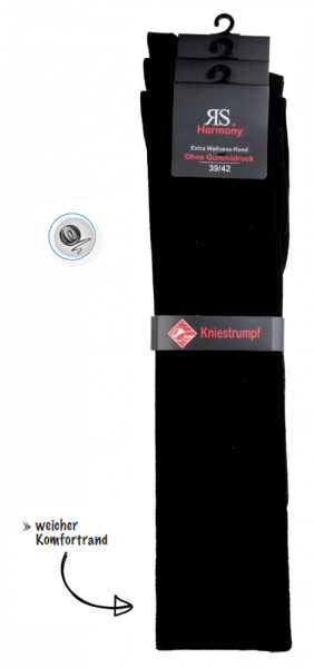 EXTRA KNIESTRUMPF „WEICHER RAND“ SCHWARZ EXTRA KNIESTRUMPF „WEICHER RAND“ SCHWARZ